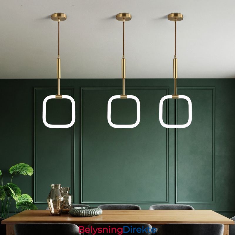Moderne Enkel Pendellampe I Messing