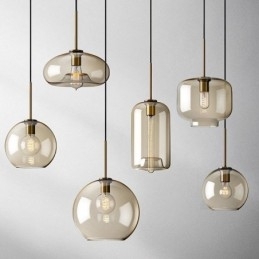 Minimalistisk Dekorativ Glasslampe I Konjakkfarget Glass
