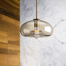 Minimalistisk Dekorativ Glasslampe I Konjakkfarget Glass