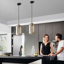 Minimalistisk Dekorativ Glasslampe I Konjakkfarget Glass