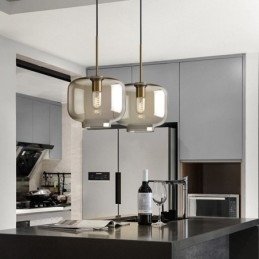 Minimalistisk Dekorativ Glasslampe I Konjakkfarget Glass