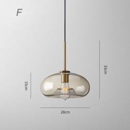 Minimalistisk Dekorativ Glasslampe I Konjakkfarget Glass