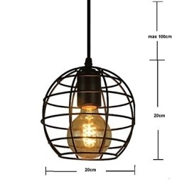 Globeformet Europeisk Stil Vintage Lysekrone For Svart Anhengslampe