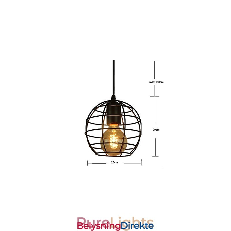 Globeformet Europeisk Stil Vintage Lysekrone For Svart Anhengslampe