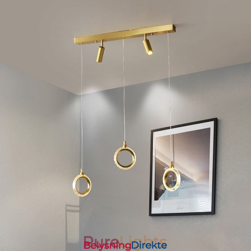 Pendellampe I Akryl Med Ringlampe Og Spotlight
