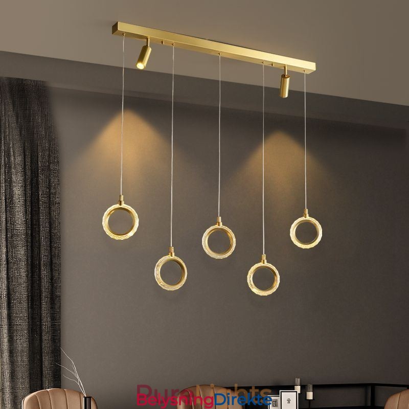 Pendellampe I Akryl Med Ringlampe Og Spotlight
