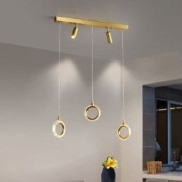 Pendellampe I Akryl Med Ringlampe Og Spotlight