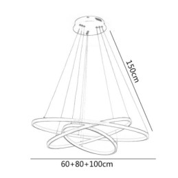 Pendellampe Moderne Lysekronebelysning Taklampe Med 3 Ringer