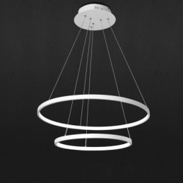Moderne Enkel Pendellampe I Aluminium Med Dobbel Ring
