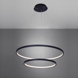 Moderne Enkel Pendellampe I Aluminium Med Dobbel Ring
