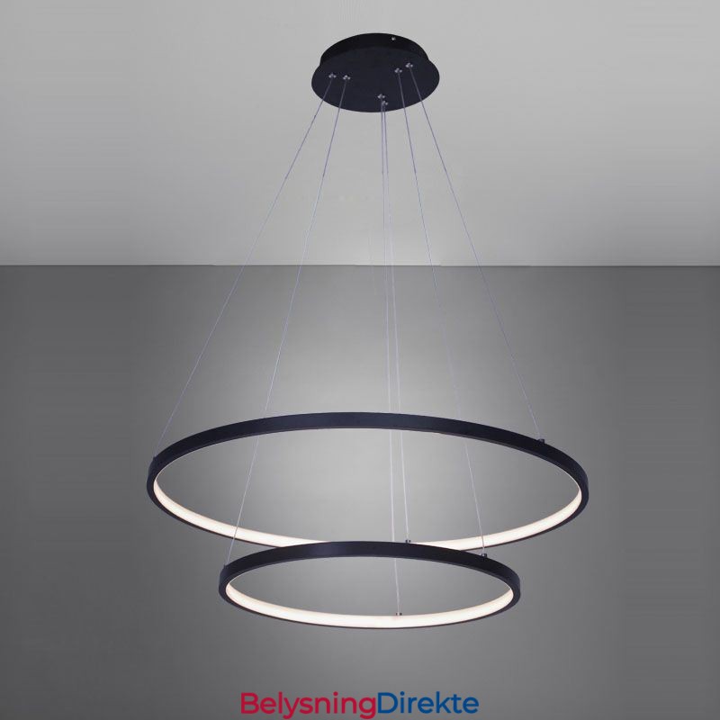 Moderne Enkel Pendellampe I Aluminium Med Dobbel Ring
