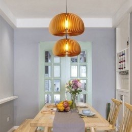 Retro-Stil Pendellampe I Basswood, Gresskarpendellampe