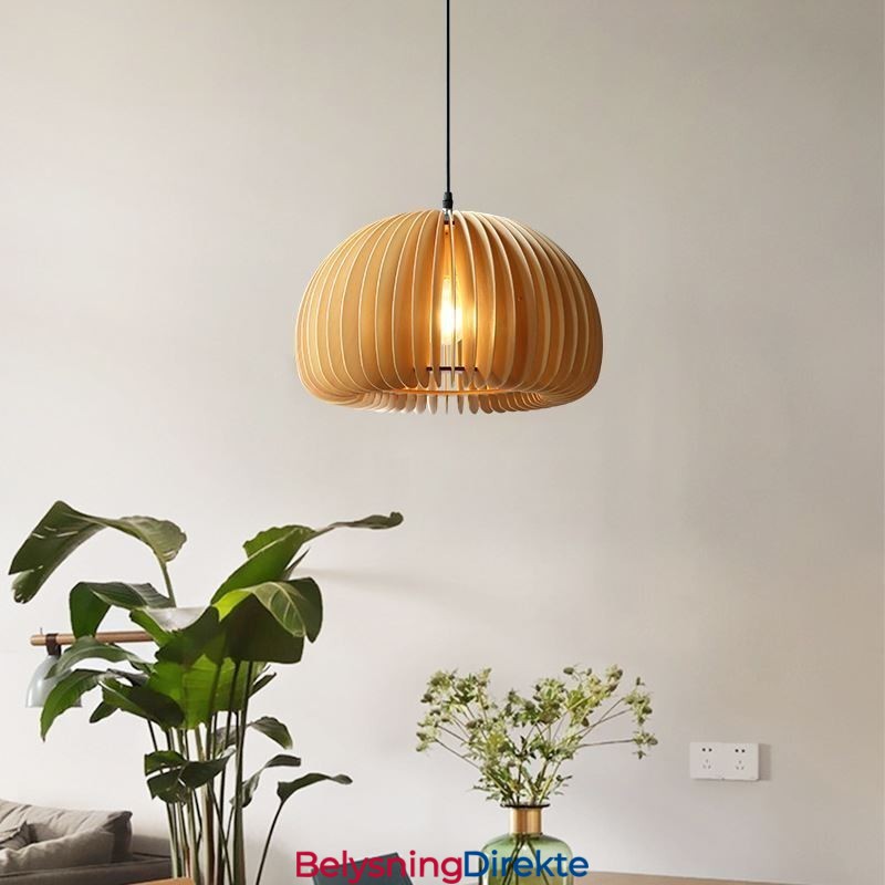 Retro-Stil Pendellampe I Basswood, Gresskarpendellampe