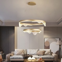 Golden Wave Ripple Pendellampe Taklampe Med 2 Lys