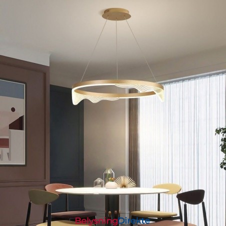 Nordisk Aluminiums Pendellampe Golden Wave Ripple Hengelampe