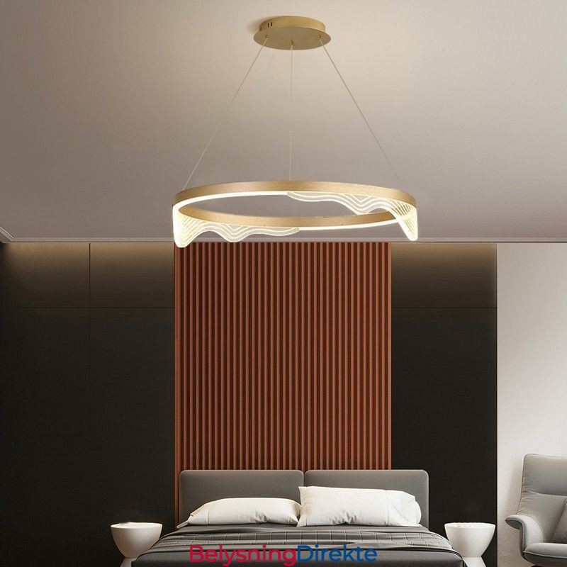 Nordisk Aluminiums Pendellampe Golden Wave Ripple Hengelampe