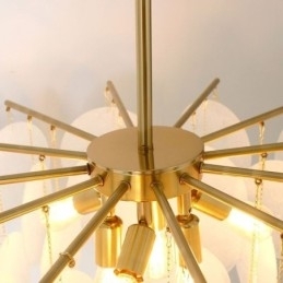 Moderne Hengende Lampe Med 6 Lys Og Glassform
