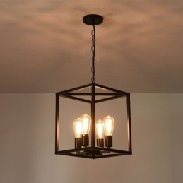 Moderne Enkel Pendellampe I Jernbur