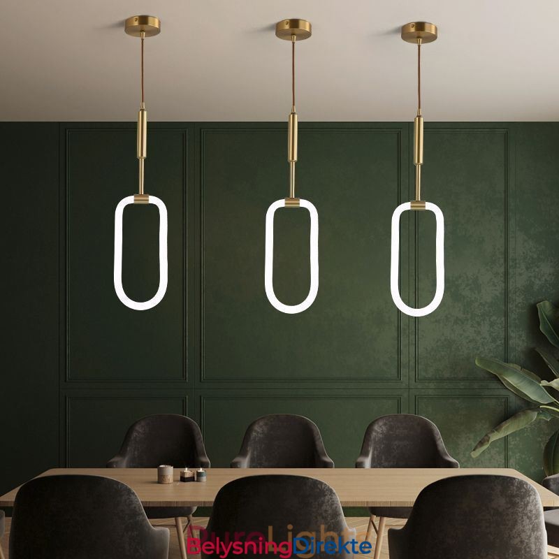 Moderne Enkel Pendellampe I Messing