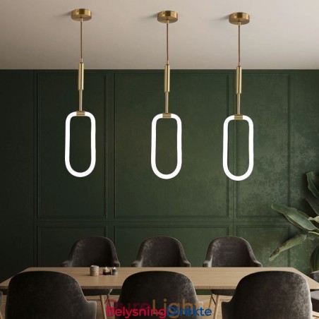 Moderne Enkel Pendellampe I Messing
