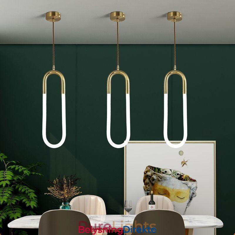 Moderne Enkel Pendellampe I Messing