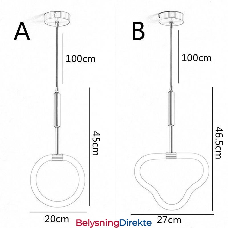 Moderne Taklampe Dimbar Akryl Taklampe L