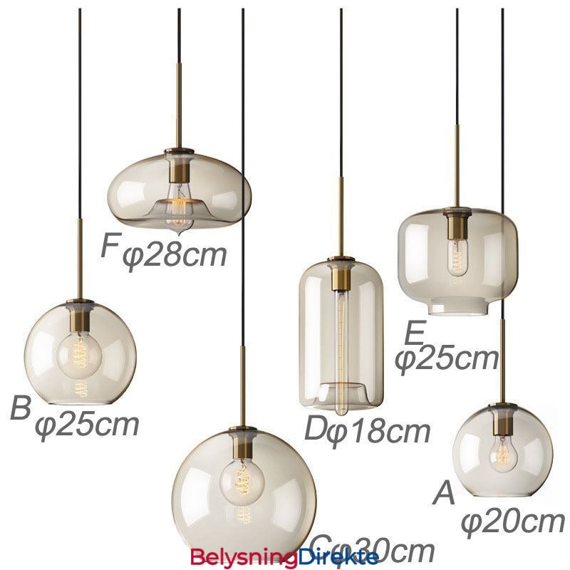 Minimalistisk Dekorativ Glasslampe I Konjakkfarget Glass