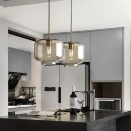 Minimalistisk Dekorativ Glasslampe I Konjakkfarget Glass