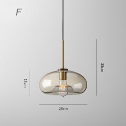 Minimalistisk Dekorativ Glasslampe I Konjakkfarget Glass