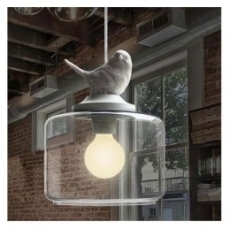 Retro-Stil Glass Pendellampe Little Bird Dekorativ Belysning