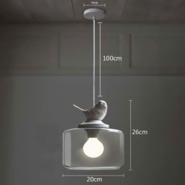 Retro-Stil Glass Pendellampe Little Bird Dekorativ Belysning