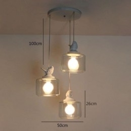 Retro-Stil Glass Pendellampe Little Bird Dekorativ Belysning