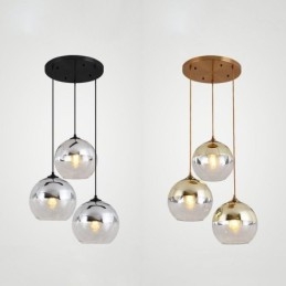 Kreativ Jern+Glass Kuleformet Anhengslampe Dekorativ Belysning