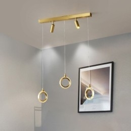 Pendellampe I Akryl Med Ringlampe Og Spotlight