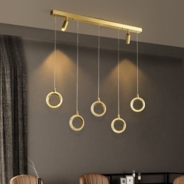 Pendellampe I Akryl Med Ringlampe Og Spotlight