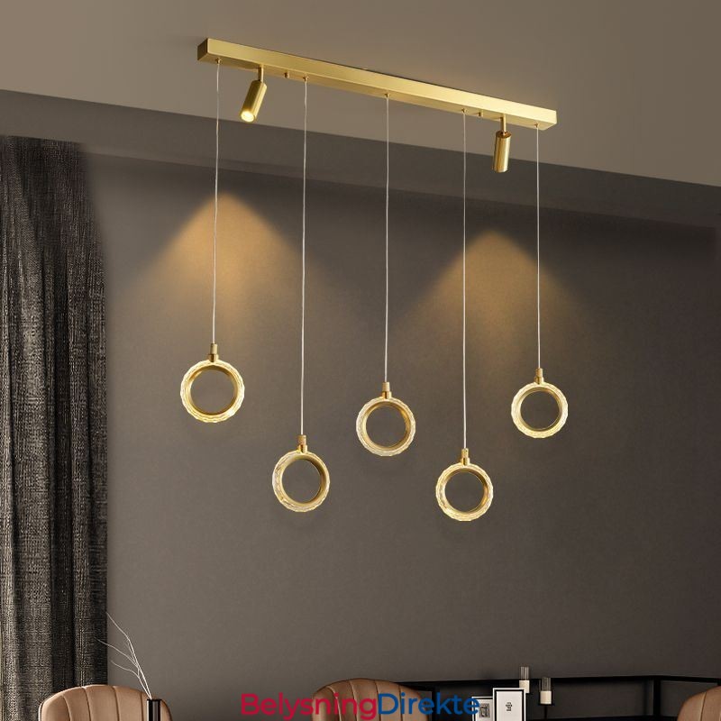 Pendellampe I Akryl Med Ringlampe Og Spotlight