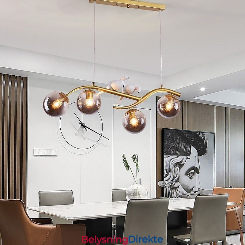 Moderne Minimalistisk Grenpendellampe Med 4 Lamper