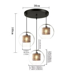 Minimalistisk Glassklyngependellampe Med 3 Lys, Taklampeøy