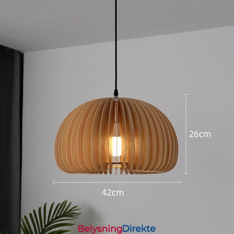 Retro-Stil Pendellampe I Basswood, Gresskarpendellampe