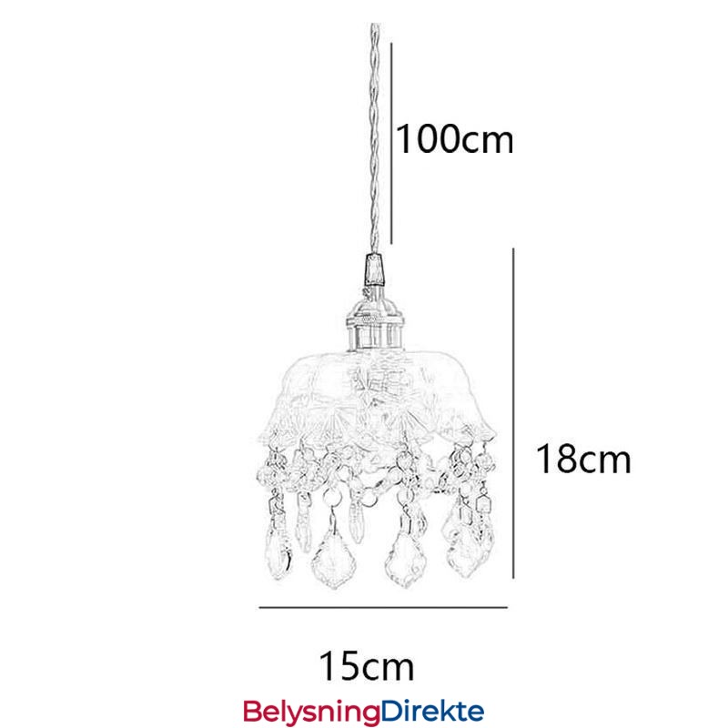 Elegant Glass Pendellampe Med Enkelt Hode, Mini-Pendellampe