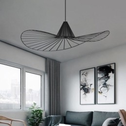 Jernpendellampe Enkel Stråhattlampe 1 Lys
