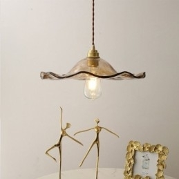 Lotusblad Glass Pendellampe Kreativ Dekorativ Lampe