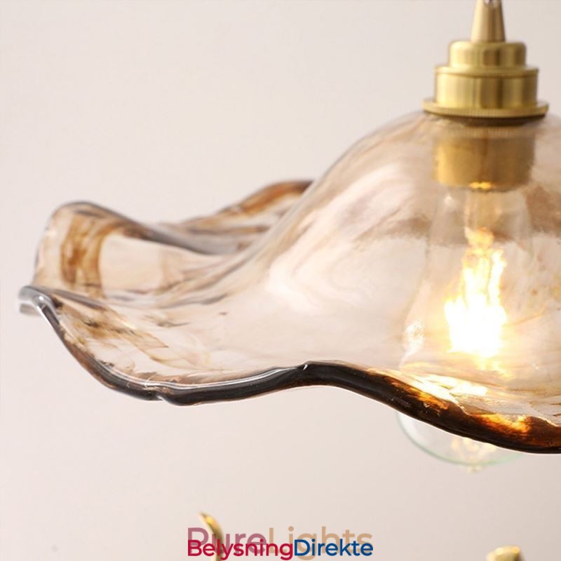 Lotusblad Glass Pendellampe Kreativ Dekorativ Lampe