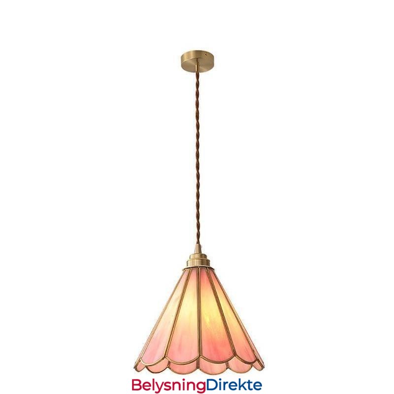 Japansk Stil Glass Pendellampe Retro Kronbladlampe