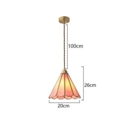 Japansk Stil Glass Pendellampe Retro Kronbladlampe