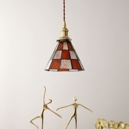 Retro Lattice Glass Pendellampe I Japansk Stil