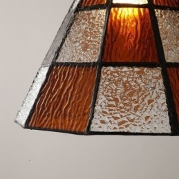 Retro Lattice Glass Pendellampe I Japansk Stil
