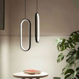 Oval Pendellampe I Akryl, Dekorativ Lampe
