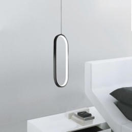 Oval Pendellampe I Akryl, Dekorativ Lampe