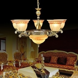 Tradisjonell Klassisk Vintage Retro Bronse Metalllysekrone